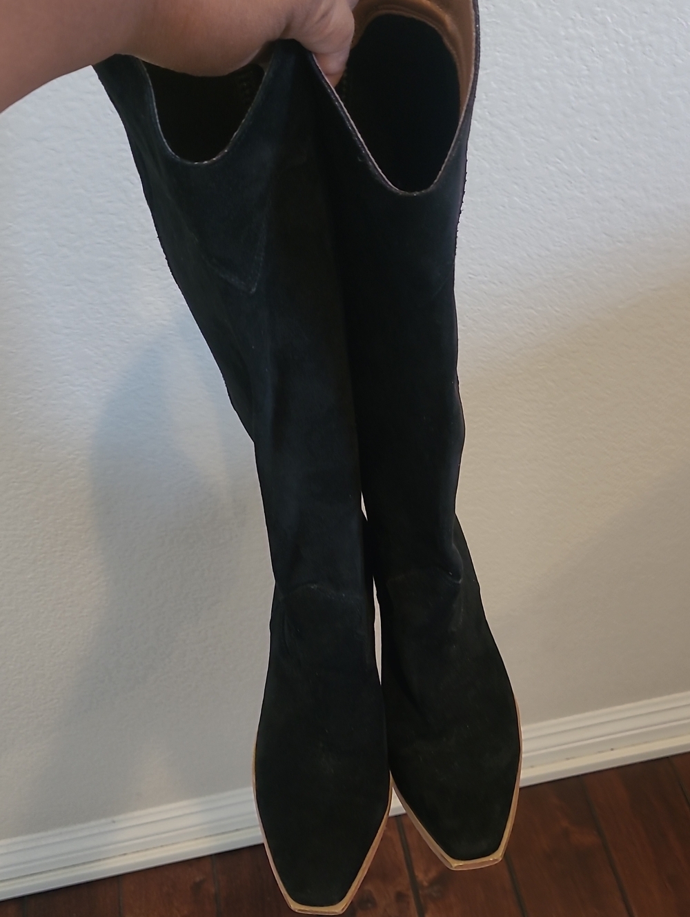 Mi.iM CLASSY Black Suede Mid-Calf Western Boots - Women's Size 7.5 - Picture 4 of 7